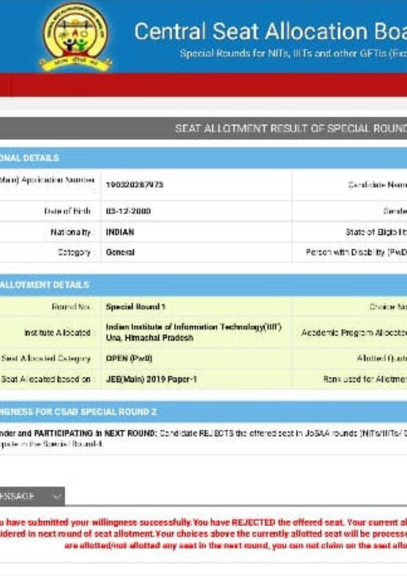 JoSAA allotment letter IIT NIT IIIT Career Margdarshan
