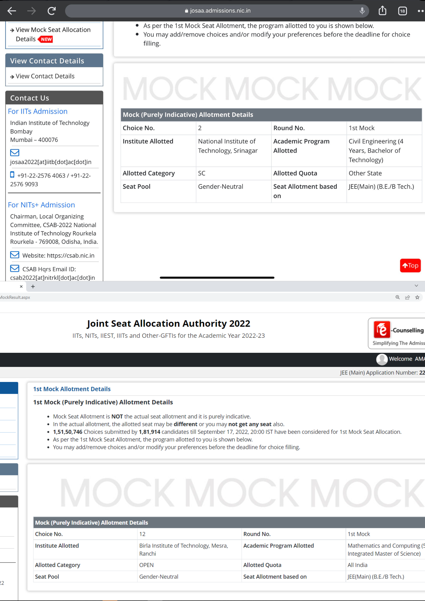 NIT allotment letter Career Margdarshan