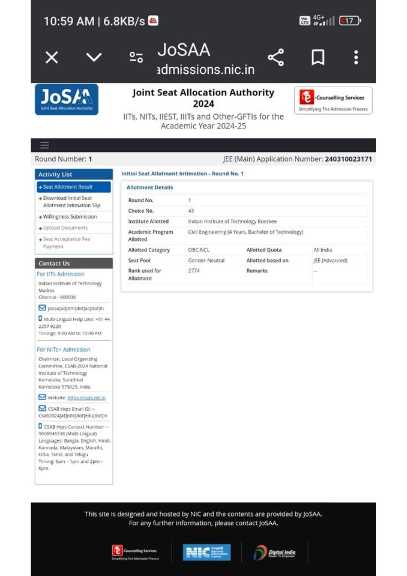 Allotment letter Career Margdarshan