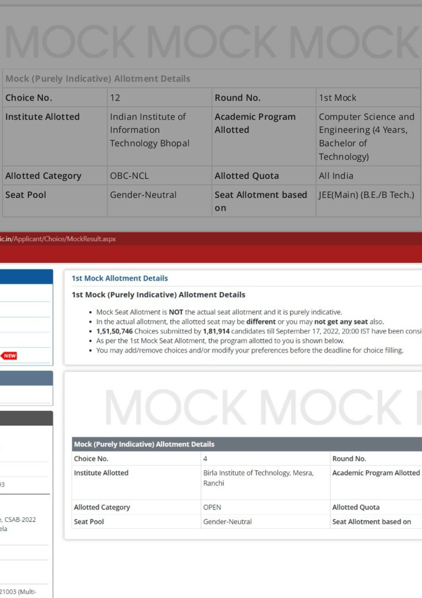 State counselling allotment letter Career Margdarshan